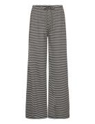 Striped Soft Trousers Bottoms Trousers Wide Leg Black Gina Tricot