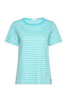 T-Shirt With Stripes - Mid Sleeve Tops T-shirts & Tops Short-sleeved B...