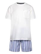 Striped Cotton Short Pyjamas Pyjamasetti Pyjama Blue Mango