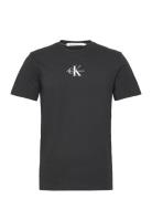 Monologo Regular Tee Tops T-shirts Short-sleeved Black Calvin Klein Je...