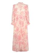Maxi Chiffon Printed Dress Maksimekko Juhlamekko Pink Stella Nova