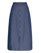 Casual Skirt Polvipituinen Hame Blue Brandtex