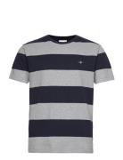 Bar Stripe Ss T-Shirt Tops T-shirts Short-sleeved Grey GANT