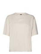 C_Enis_Small_Logo Tops T-shirts & Tops Short-sleeved Cream BOSS