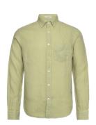 Reg Gmnt Dyed Linen Shirt Tops Shirts Casual Green GANT
