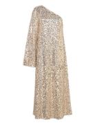 Net Sequins Maxi Dress Maksimekko Juhlamekko Gold ROTATE Birger Christ...