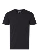 Slhnewpima Ss V-Neck Tee Noos Tops T-shirts Short-sleeved Black Select...