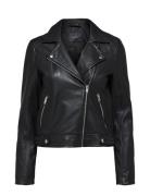 Slfkatie Leather Jacket B Noos Nahkatakki Black Selected Femme