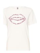 Cugith Lips T-Shirt Tops T-shirts & Tops Short-sleeved White Culture