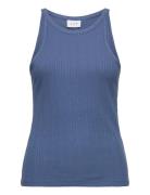 Viathalia New Strap Top Tops T-shirts & Tops Sleeveless Blue Vila
