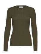 Alexa Ls 7542 Tops T-shirts & Tops Long-sleeved Khaki Green Samsøe Sam...