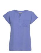 Zawov 2 Blouse Tops T-shirts & Tops Short-sleeved Blue Fransa