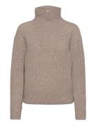 Alphagz R Zipper Pullover Noos Tops Knitwear Turtleneck Beige Gestuz