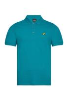 Plain Polo Shirt Tops Polos Short-sleeved Blue Lyle & Scott
