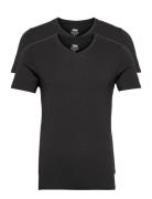 Jbs 2-Pack V-Neck Bamboo Tops T-shirts Short-sleeved Black JBS