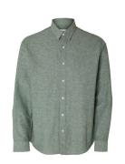 Slhregnew-Linen Shirt Ls Classic W Tops Shirts Casual Green Selected H...