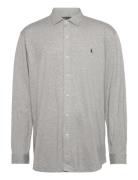 Jersey Spread-Collar Shirt Tops Shirts Casual Grey Polo Ralph Lauren