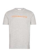 Copenhagen Print Tee S/S Tops T-shirts Short-sleeved Grey Lindbergh