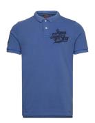 Vintage Superstate Polo Tops Polos Short-sleeved Blue Superdry