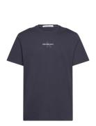 Monologo Regular Tee Tops T-shirts Short-sleeved Blue Calvin Klein Jea...