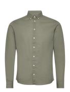 Cfanton 0053 Bd Ls Linen Mix Shirt Tops Shirts Casual Green Casual Fri...