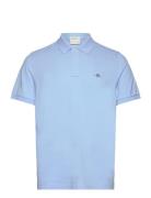 Reg Shield Ss Pique Polo Tops Polos Short-sleeved Blue GANT