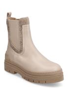 Feminine Felt Chelsea Bootie Shoes Chelsea Boots Beige Tommy Hilfiger