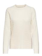 Cable Knit C-Neck Tops Knitwear Jumpers Cream GANT