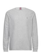 Textured Ls Tee Tops T-shirts Long-sleeved Grey Tommy Hilfiger