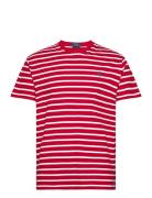 Classic Fit Striped Jersey T-Shirt Tops T-shirts Short-sleeved Red Pol...