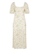 Puff Sleeve Midi Dress Polvipituinen Mekko Multi/patterned Gina Tricot