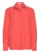 Lyocell Fluid Shirt Tops Shirts Long-sleeved Red Mango