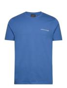 Embroidered T-Shirt Tops T-shirts Short-sleeved Blue Lyle & Scott