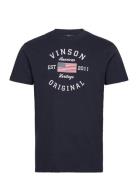 Kaleb Reg Sj Vin M Tee Tops T-shirts Short-sleeved Blue VINSON