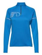 Core Zip Neck Shirt Tops Sweat-shirts & Hoodies Sweat-shirts Blue Newl...