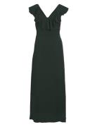 Vifalia V-Neck Long Dress - Noos Maksimekko Juhlamekko Khaki Green Vil...