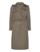 Belted Double-Breasted Trench Coat Trenssi Takki Khaki Green Lauren Ra...