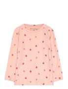 T-Shirt Ls Aop Rib Tops T-shirts Long-sleeved T-shirts Pink Minymo