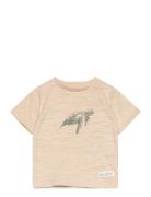 T-Shirt Ss Slub Tops T-shirts Short-sleeved Beige En Fant