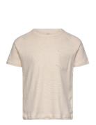 Striped T-Shirt With Pocket Tops T-shirts Short-sleeved Beige Copenhag...