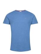 Tjm Slim Jaspe C Neck Tops T-shirts Short-sleeved Blue Tommy Jeans