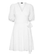 Mini Structured Wrap Dress Lyhyt Mekko White Gina Tricot