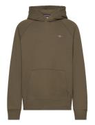 Shield Hoodie Tops Sweat-shirts & Hoodies Hoodies Khaki Green GANT