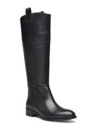 Billie Black Leather Boots Korkeavartiset Saapikkaat Black ALOHAS