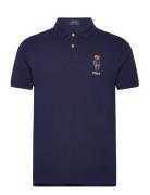 Custom Slim Polo Bear Mesh Polo Shirt Tops Polos Short-sleeved Navy Po...