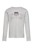 Archive Shield Ls T-Shirt Tops T-shirts Long-sleeved T-shirts Grey GAN...