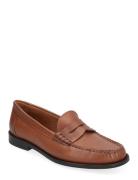 Calfskin Penny Loafer Loaferit Matalat Kengät Brown Polo Ralph Lauren