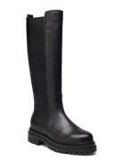 Biadarlene Chelsea Long Boot Leather Korkeavartiset Saapikkaat Black B...