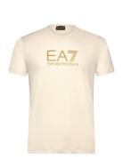 T-Shirt Tops T-shirts Short-sleeved Cream EA7