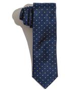 Navy Yellow Dots Silk Solmio Kravatti Navy AN IVY